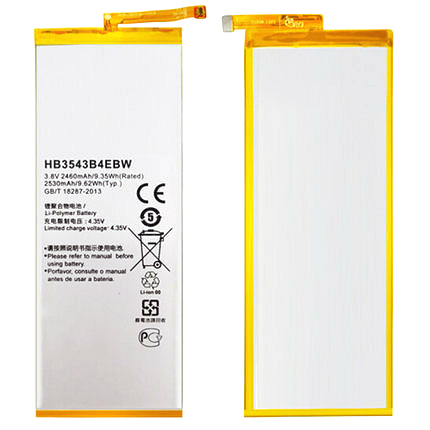 Remplacement de batterie de téléphone portable pour la cellule de polymère du Huawei Ascend P7 HB3543B4EBW 2460mAh 3.8V avec la garantie de 1 an